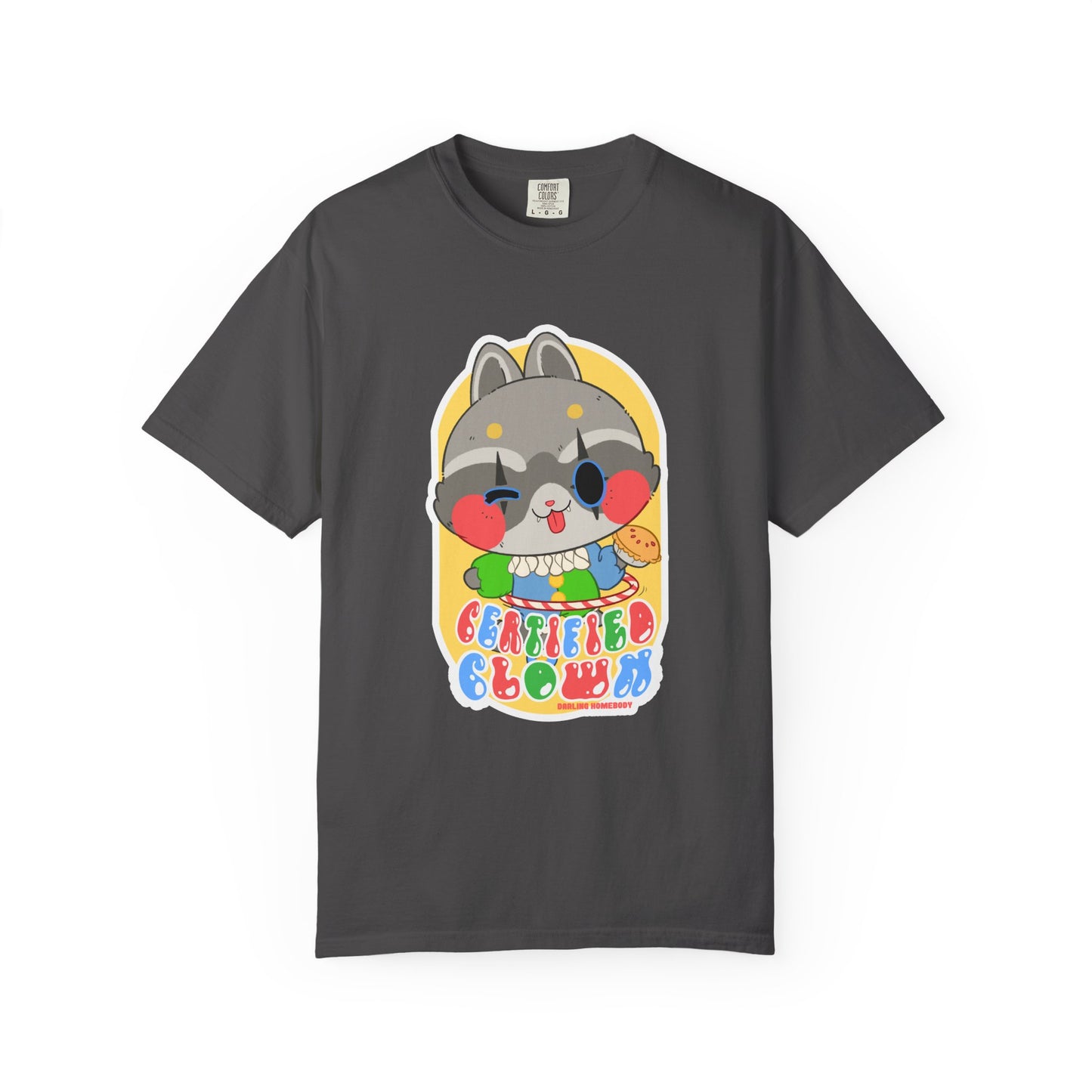 Certified Clown T-shirt. Raccoon.