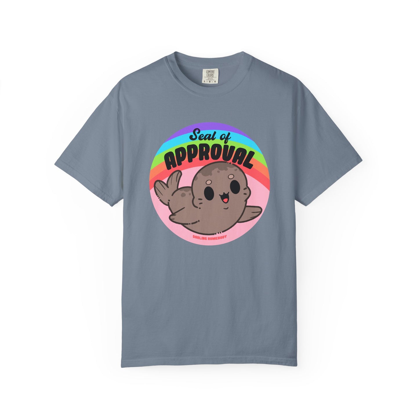 Seal of Approval T-shirt. Cute Rainbow Seal.