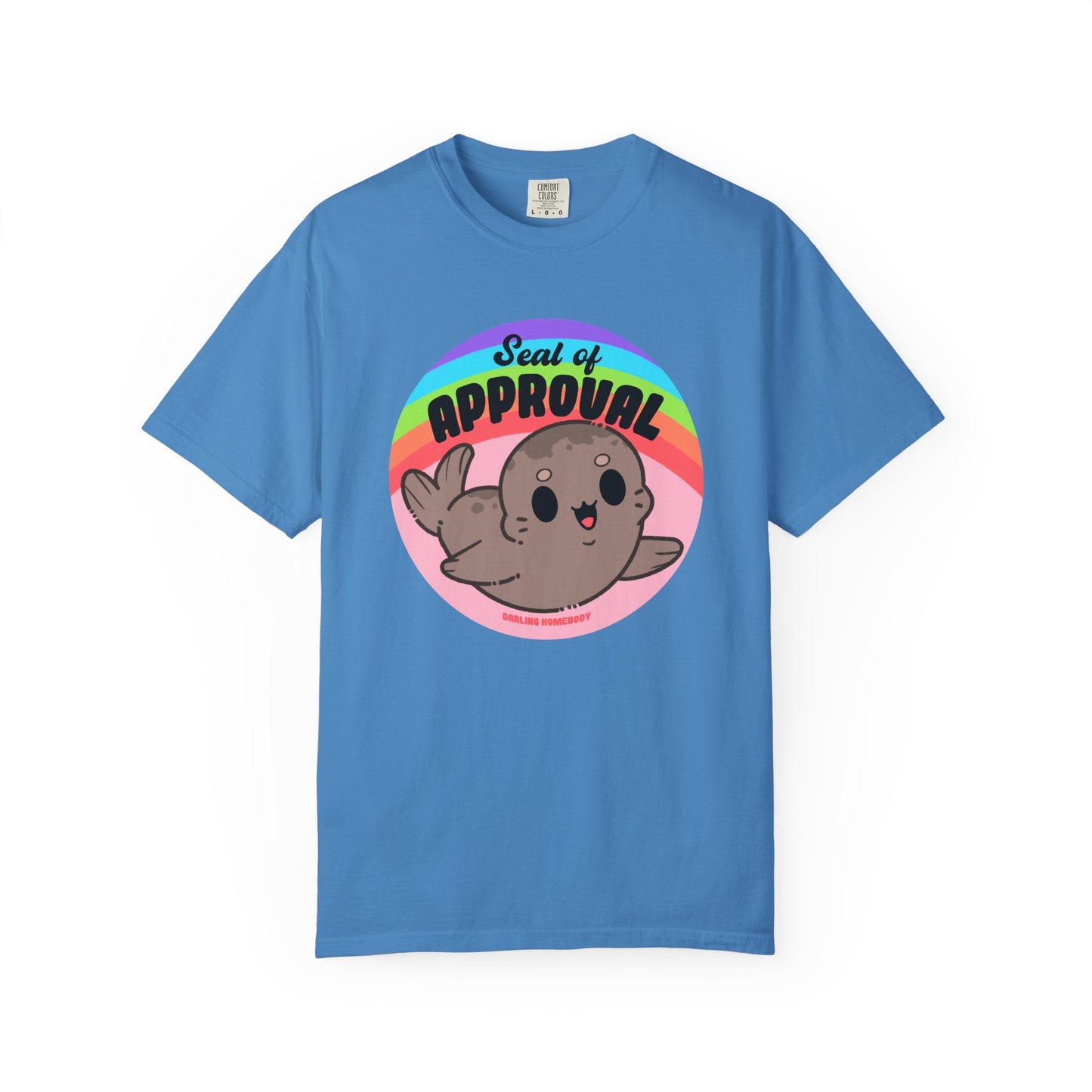 Seal of Approval T-shirt. Cute Rainbow Seal.