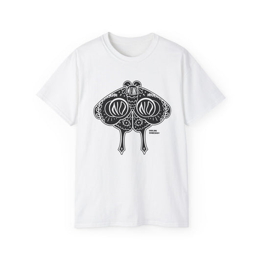 Moth No Means No Black on Light Unisex Ultra Cotton Tee