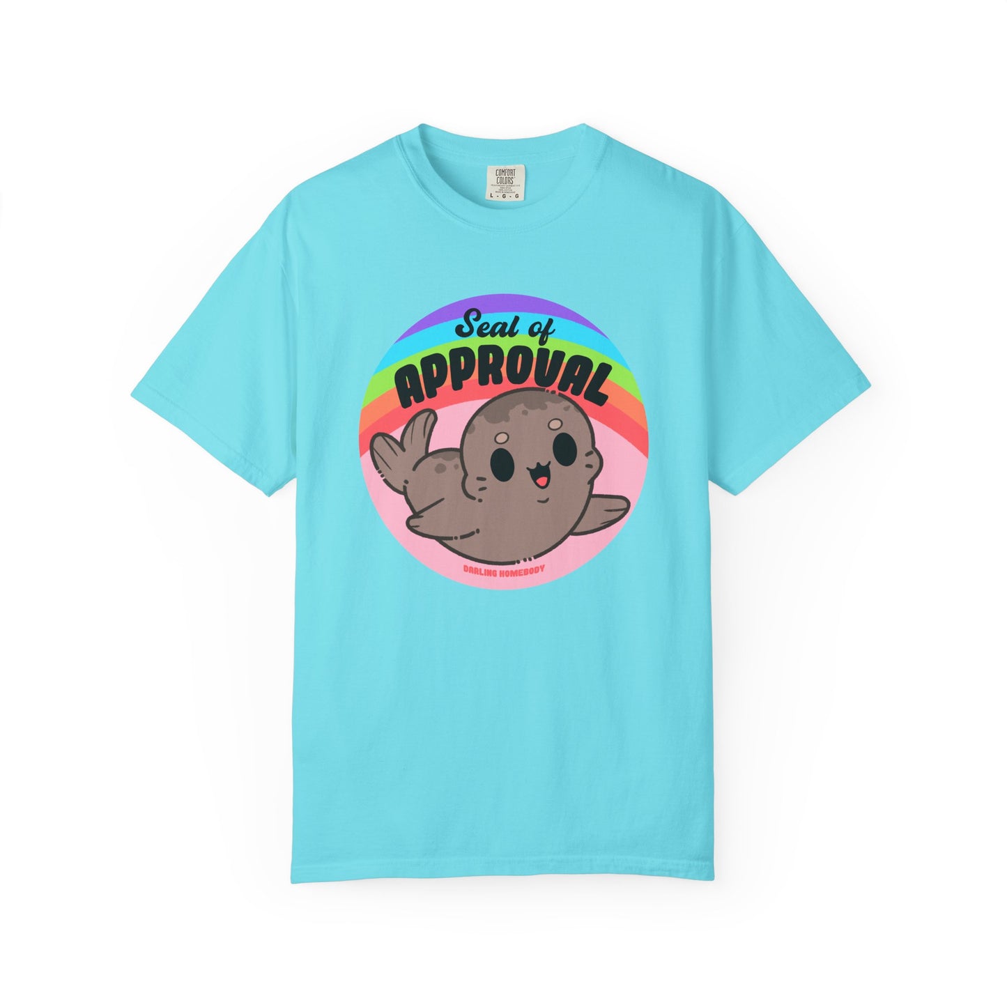 Seal of Approval T-shirt. Cute Rainbow Seal.