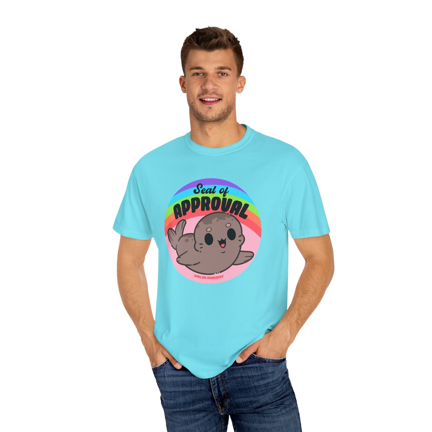 Seal of Approval T-shirt. Cute Rainbow Seal.
