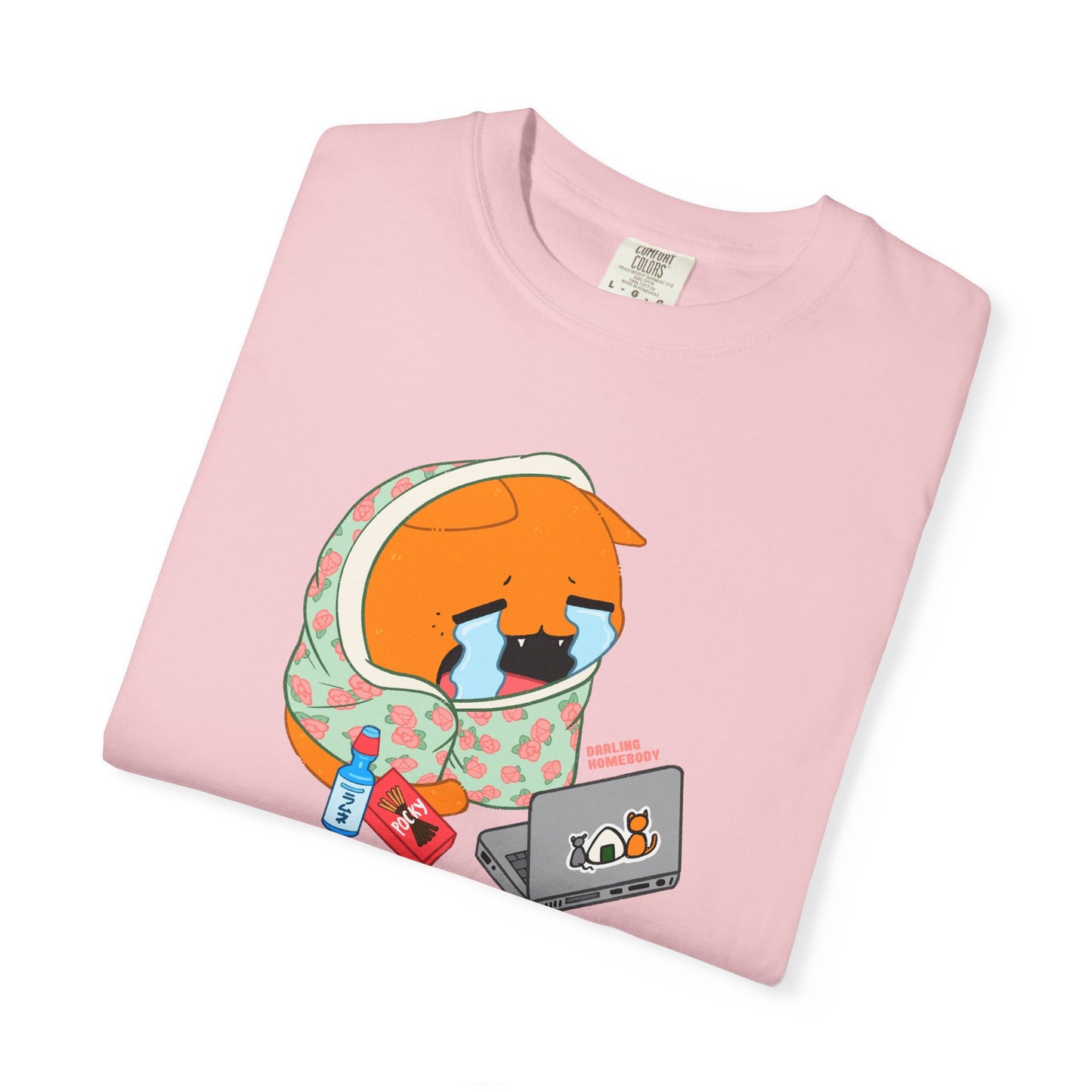 I’m Not Crying T-shirt. Orange Cat Watching Anime Shirt.