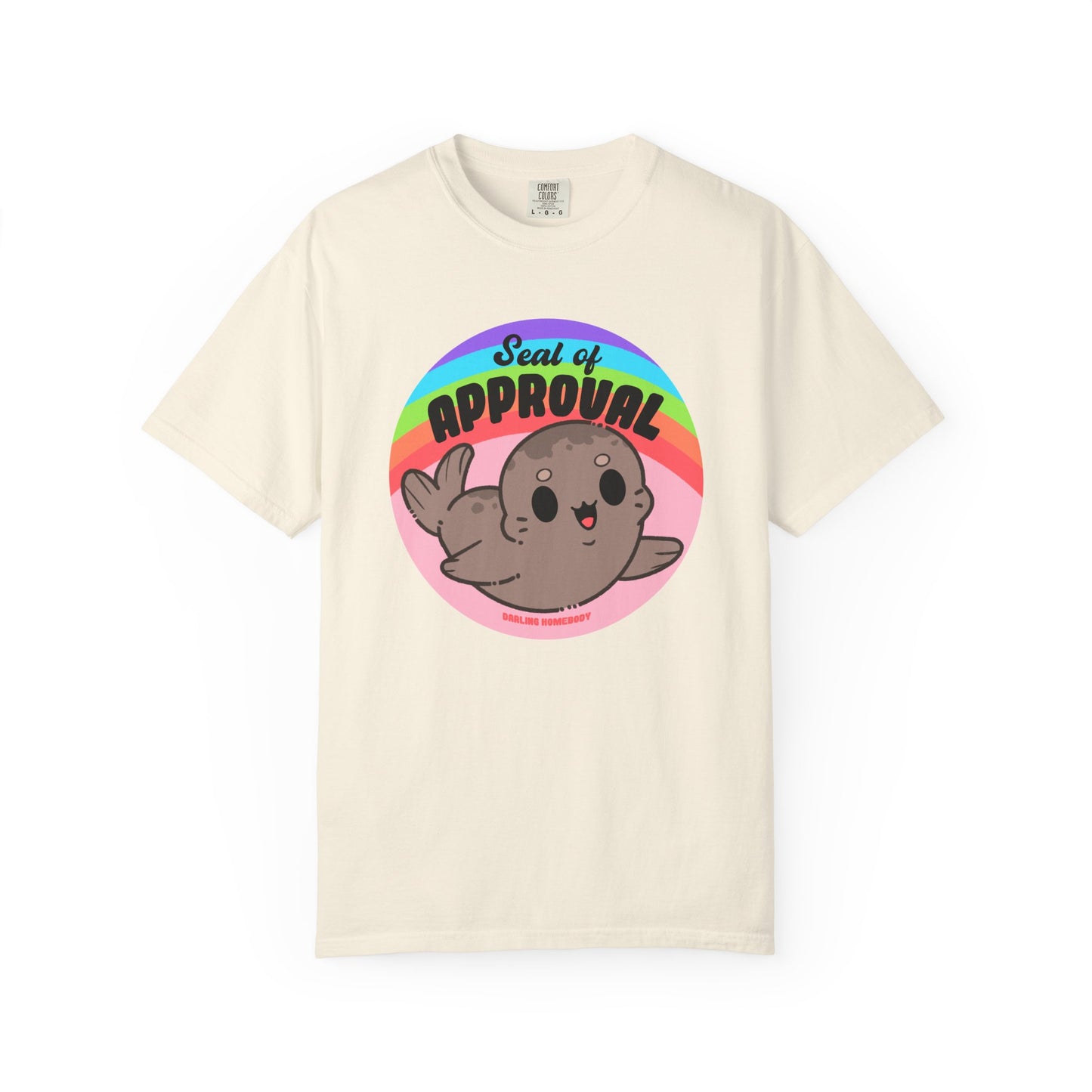 Seal of Approval T-shirt. Cute Rainbow Seal.