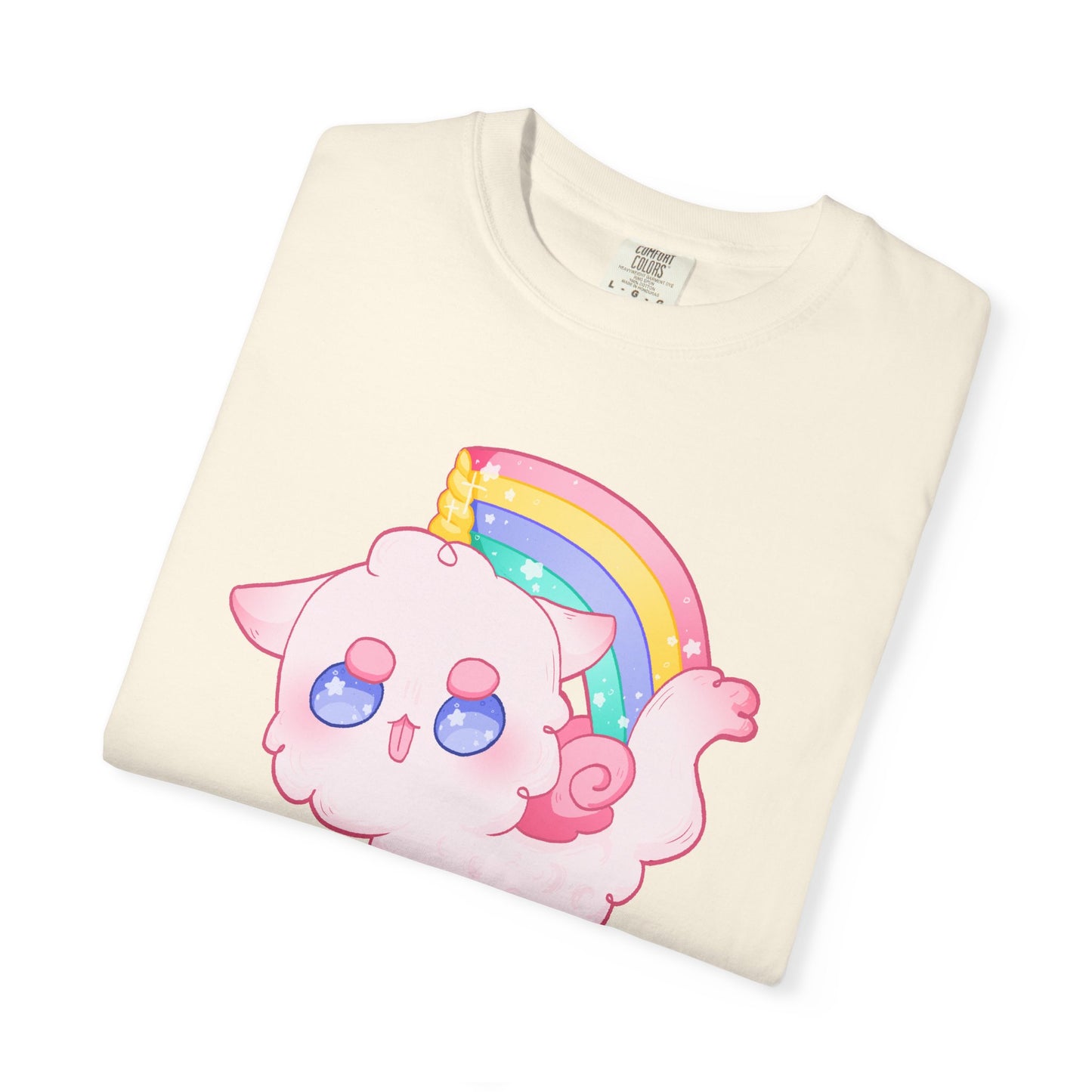 Rainbow Feral Cat Unicorn T-shirt.
