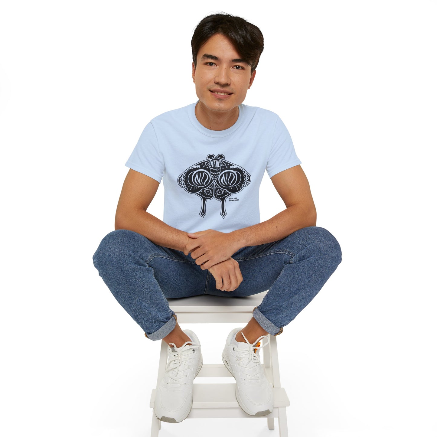 Moth No Means No Black on Light Unisex Ultra Cotton Tee