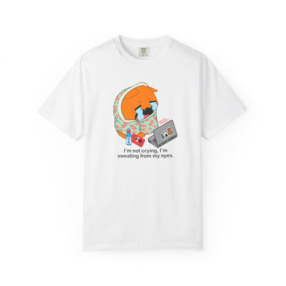 I’m Not Crying T-shirt. Orange Cat Watching Anime Shirt.