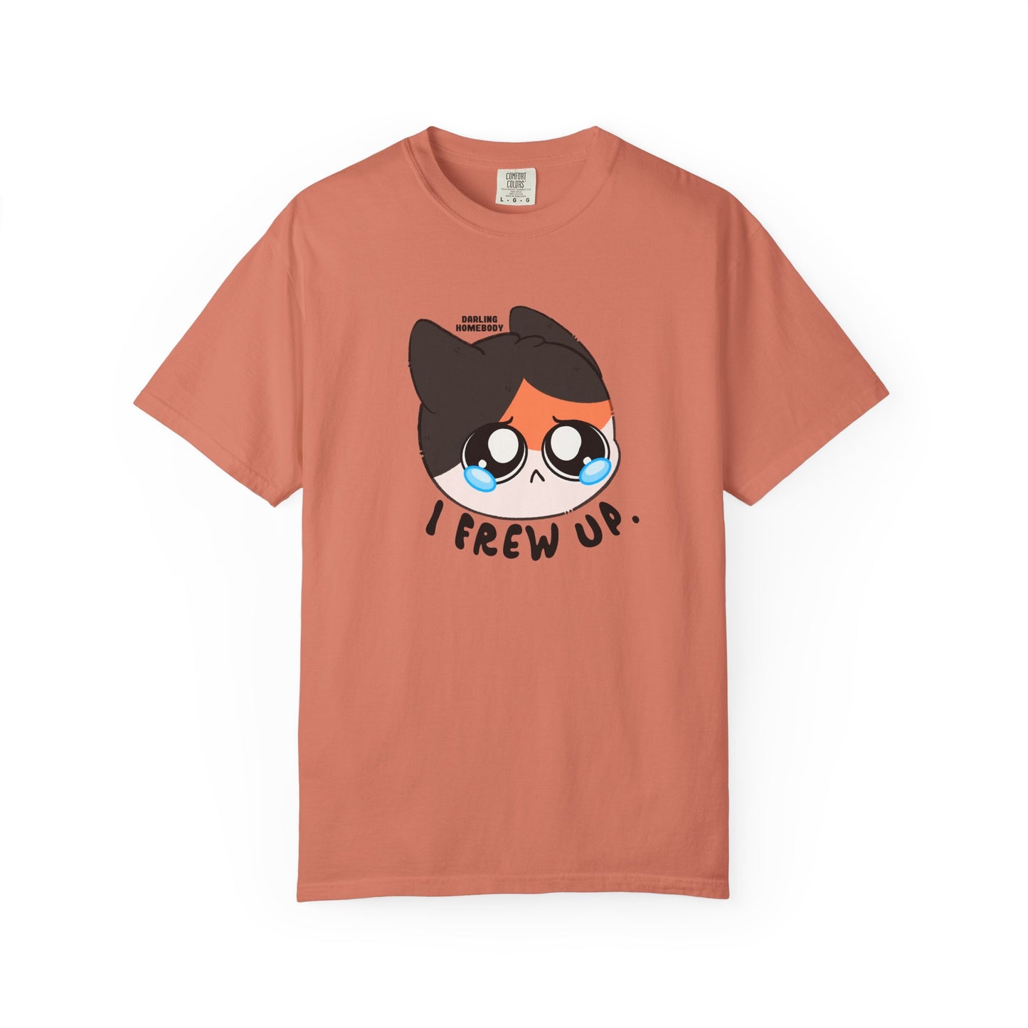 I Frew Up T-shirt. Calico Cat Shirt. Tummy Ache.