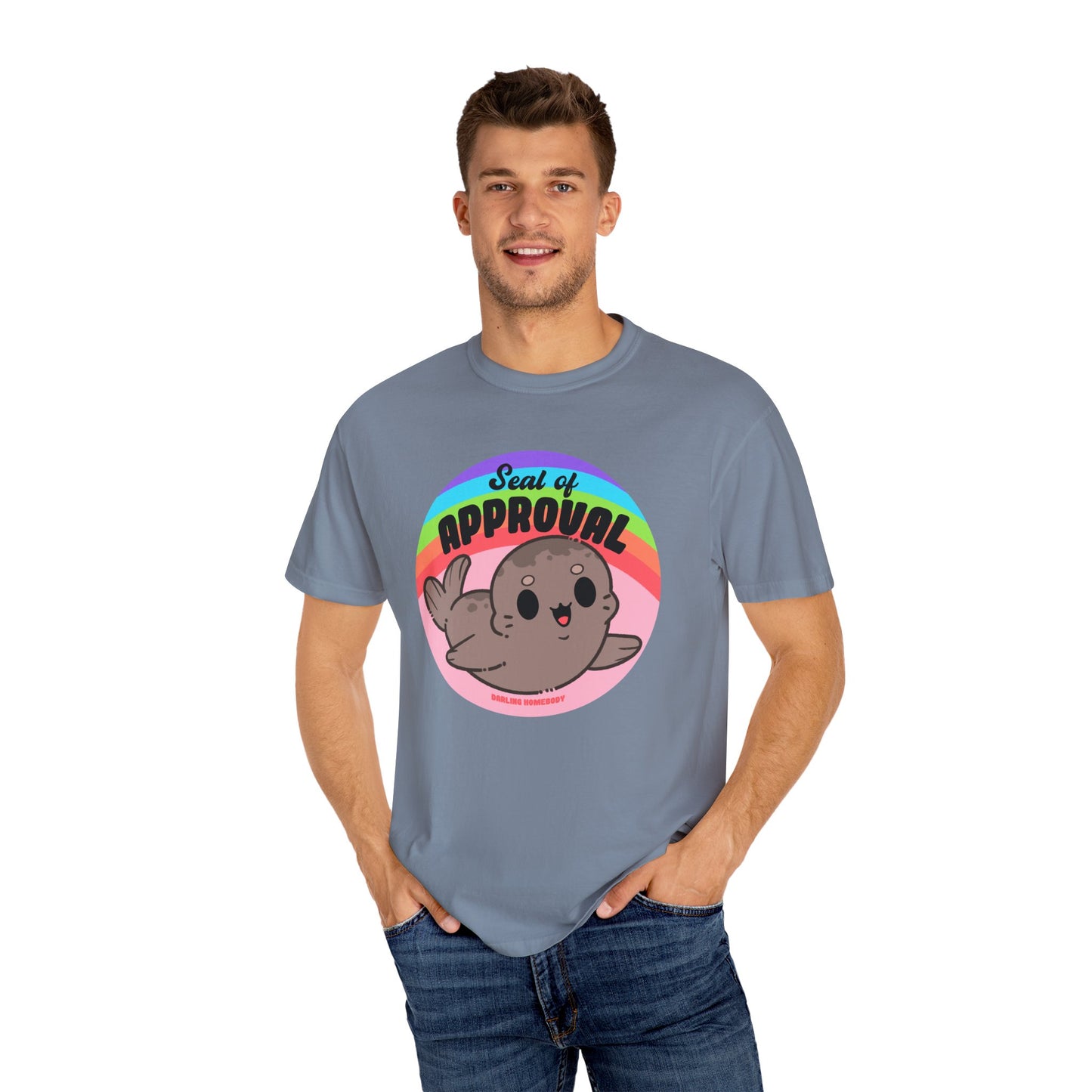 Seal of Approval T-shirt. Cute Rainbow Seal.
