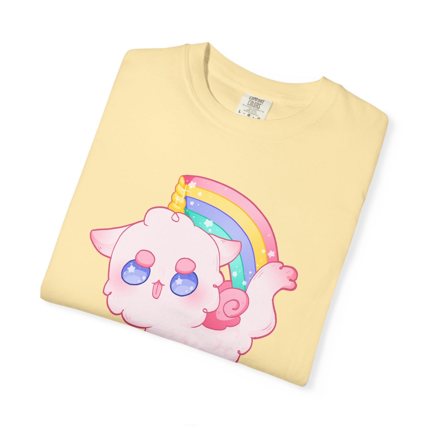 Rainbow Feral Cat Unicorn T-shirt.