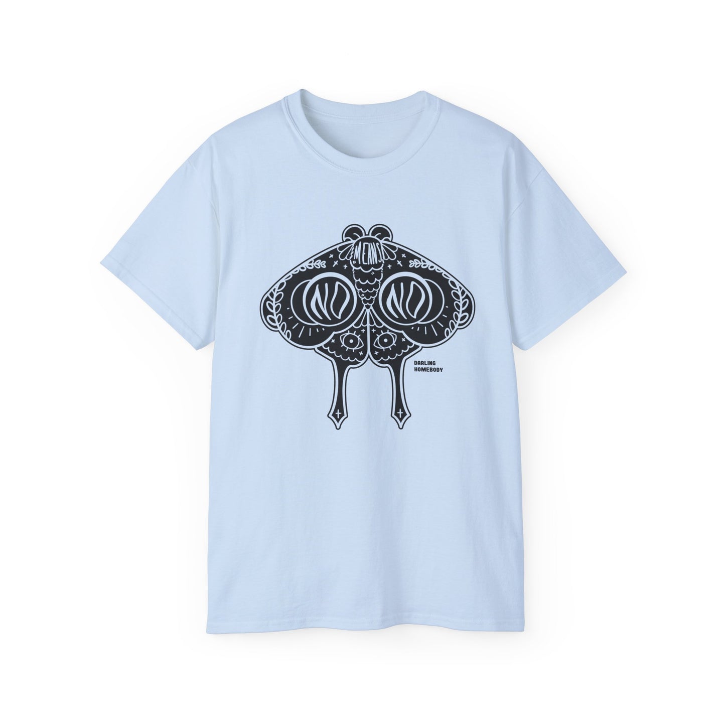 Moth No Means No Black on Light Unisex Ultra Cotton Tee