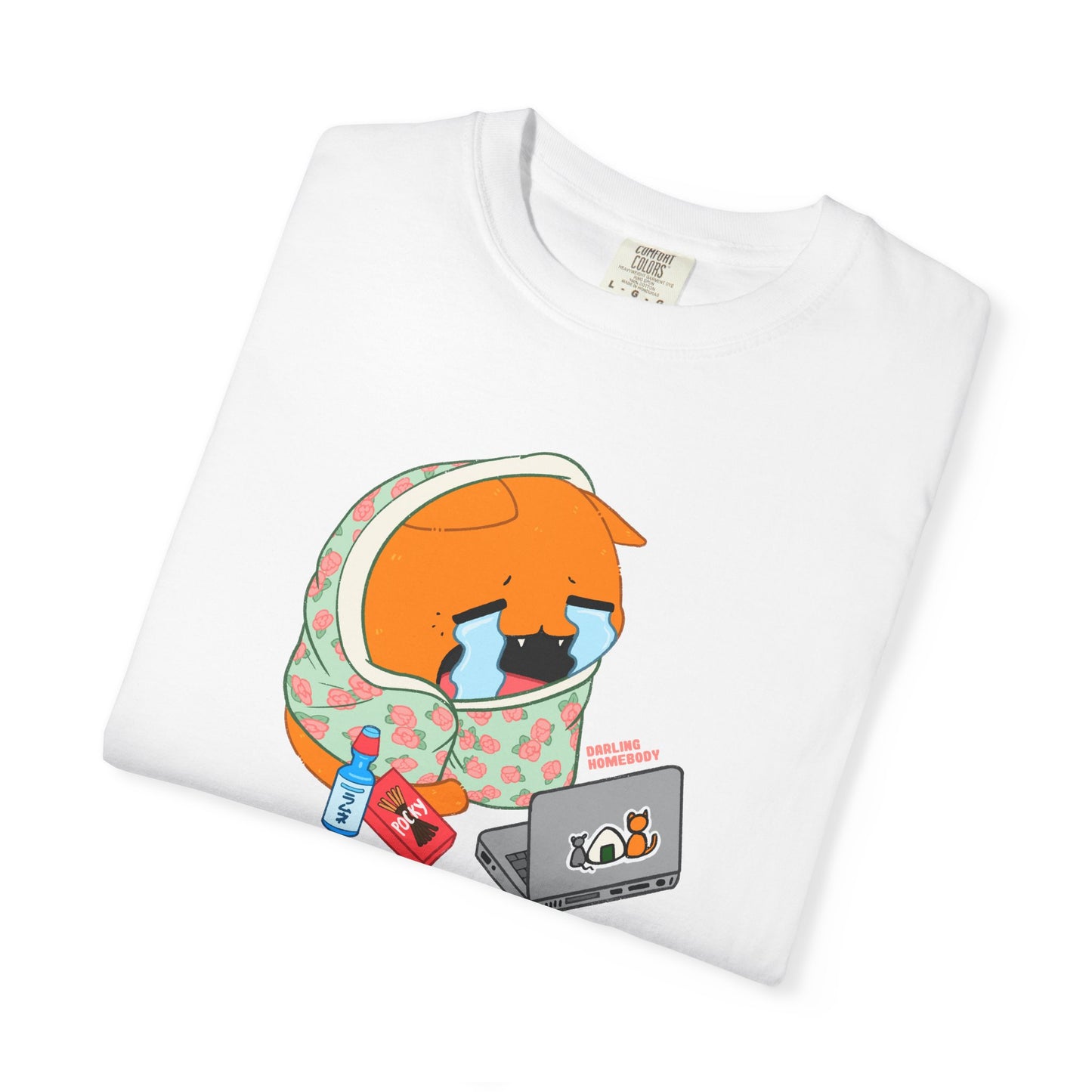 I’m Not Crying T-shirt. Orange Cat Watching Anime Shirt.