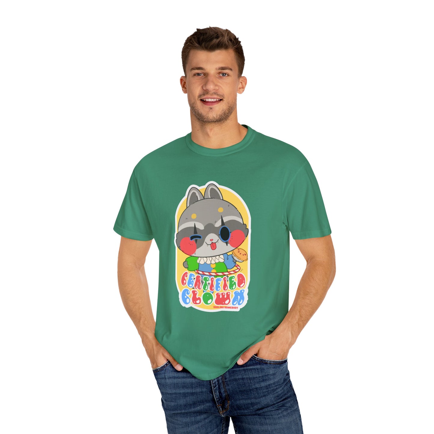 Certified Clown T-shirt. Raccoon.
