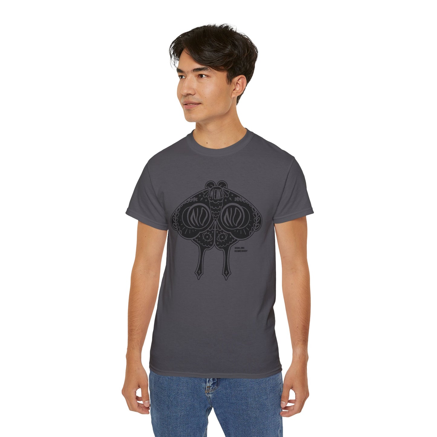 Moth No Means No Black on Light Unisex Ultra Cotton Tee