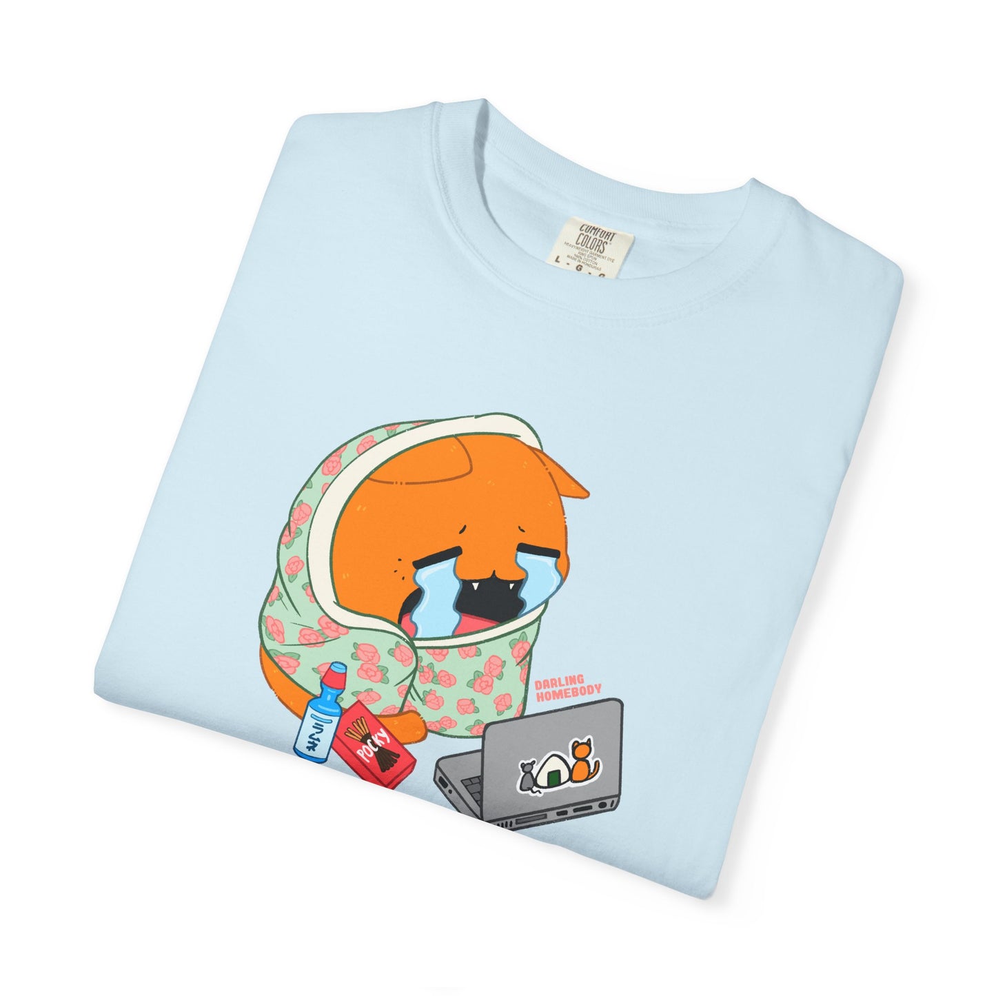 I’m Not Crying T-shirt. Orange Cat Watching Anime Shirt.