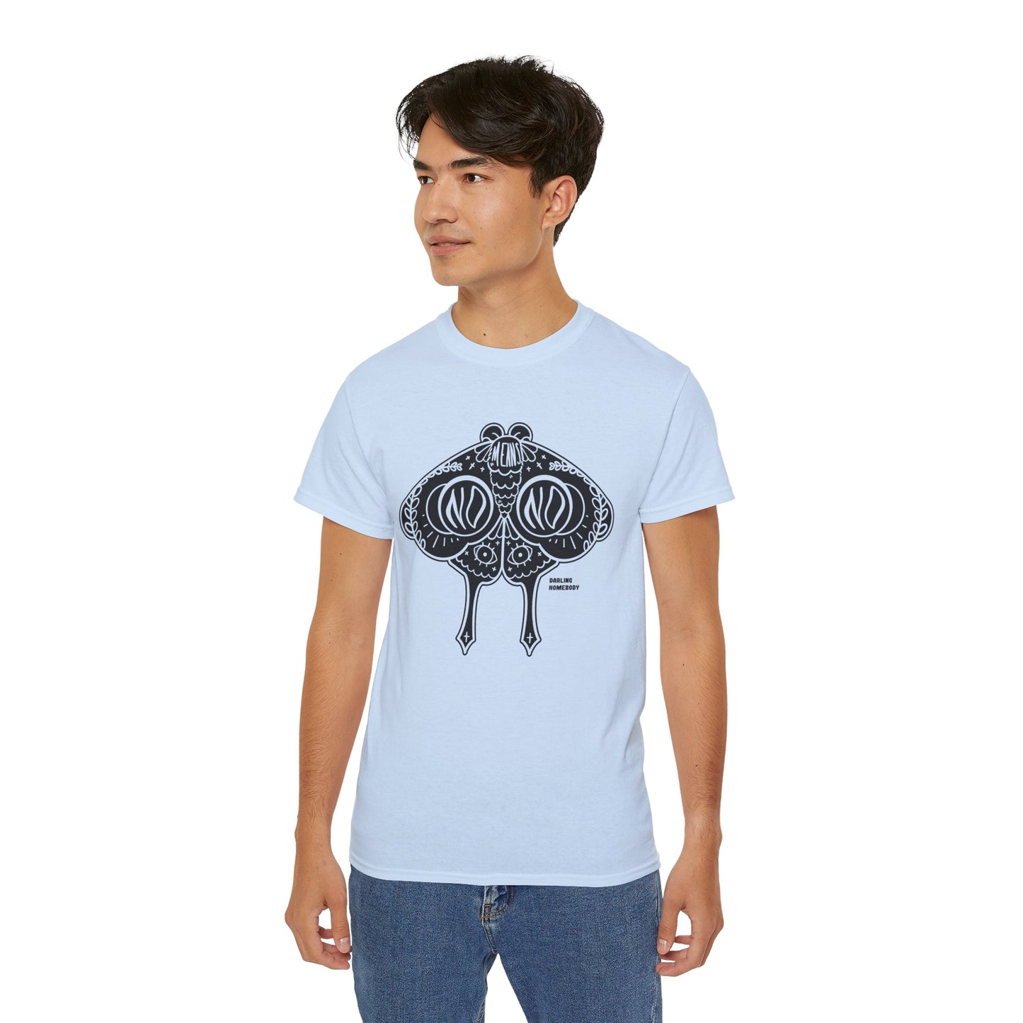 Moth No Means No Black on Light Unisex Ultra Cotton Tee