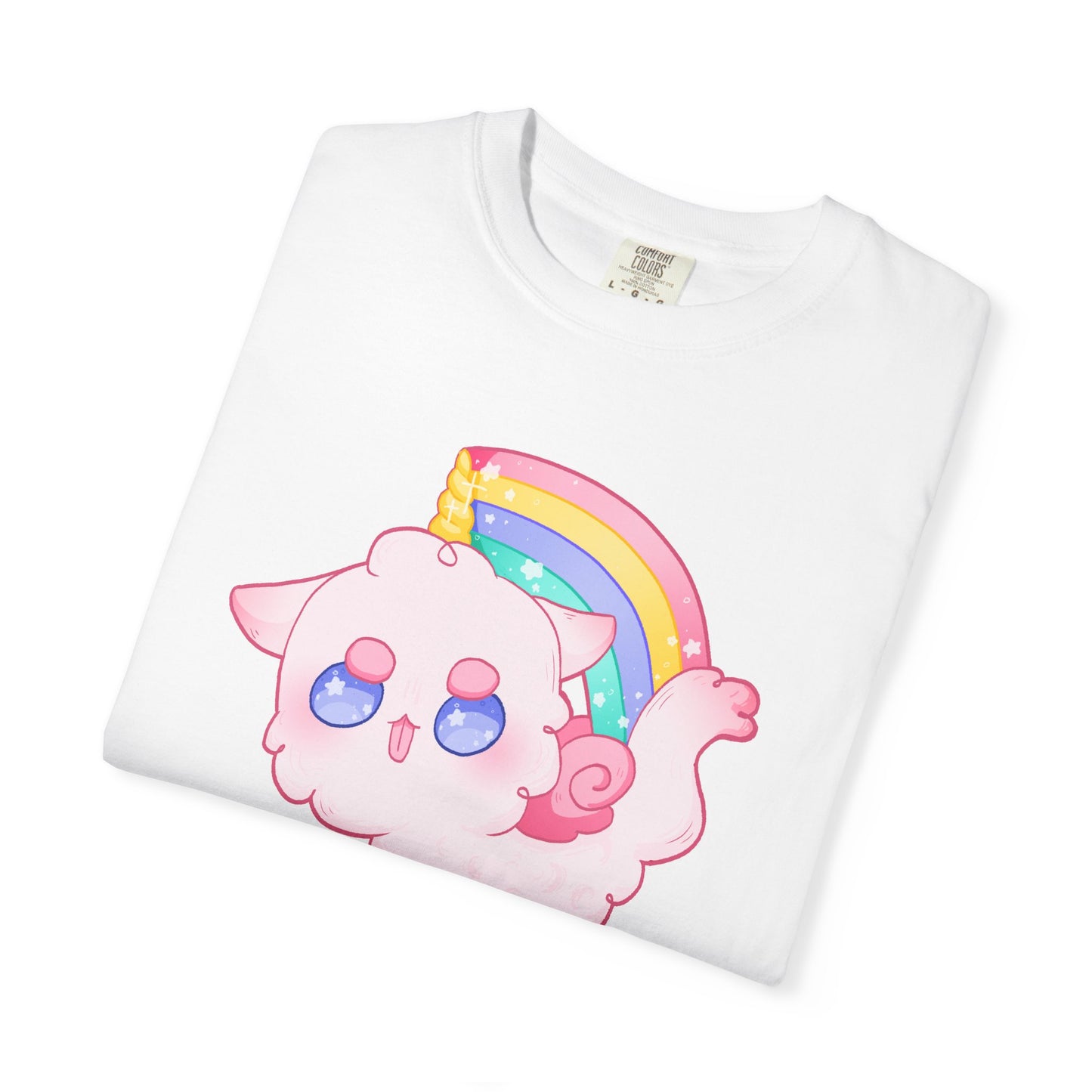 Rainbow Feral Cat Unicorn T-shirt.