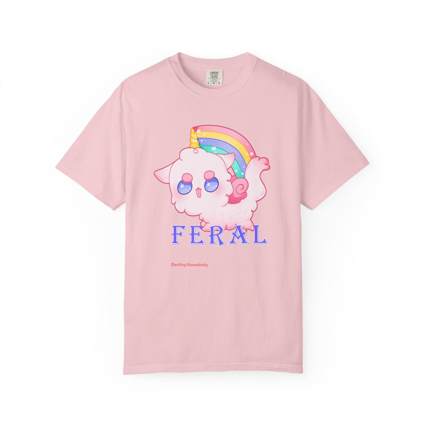 Rainbow Feral Cat Unicorn T-shirt.