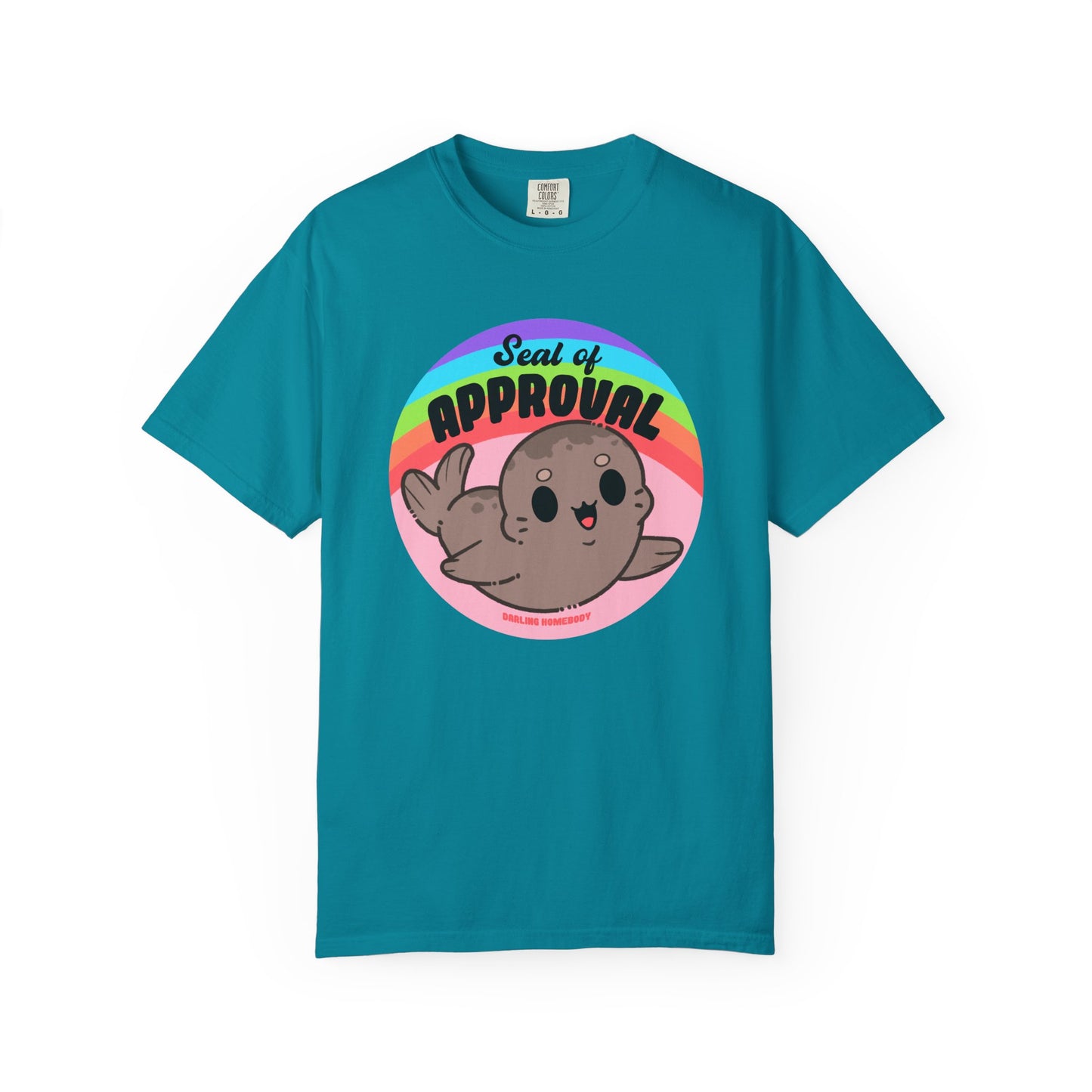 Seal of Approval T-shirt. Cute Rainbow Seal.