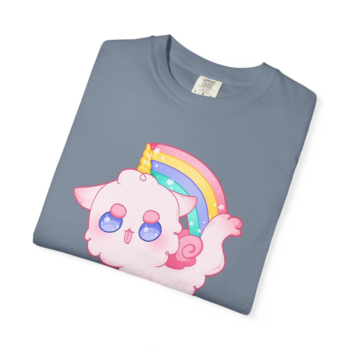 Rainbow Feral Cat Unicorn T-shirt.