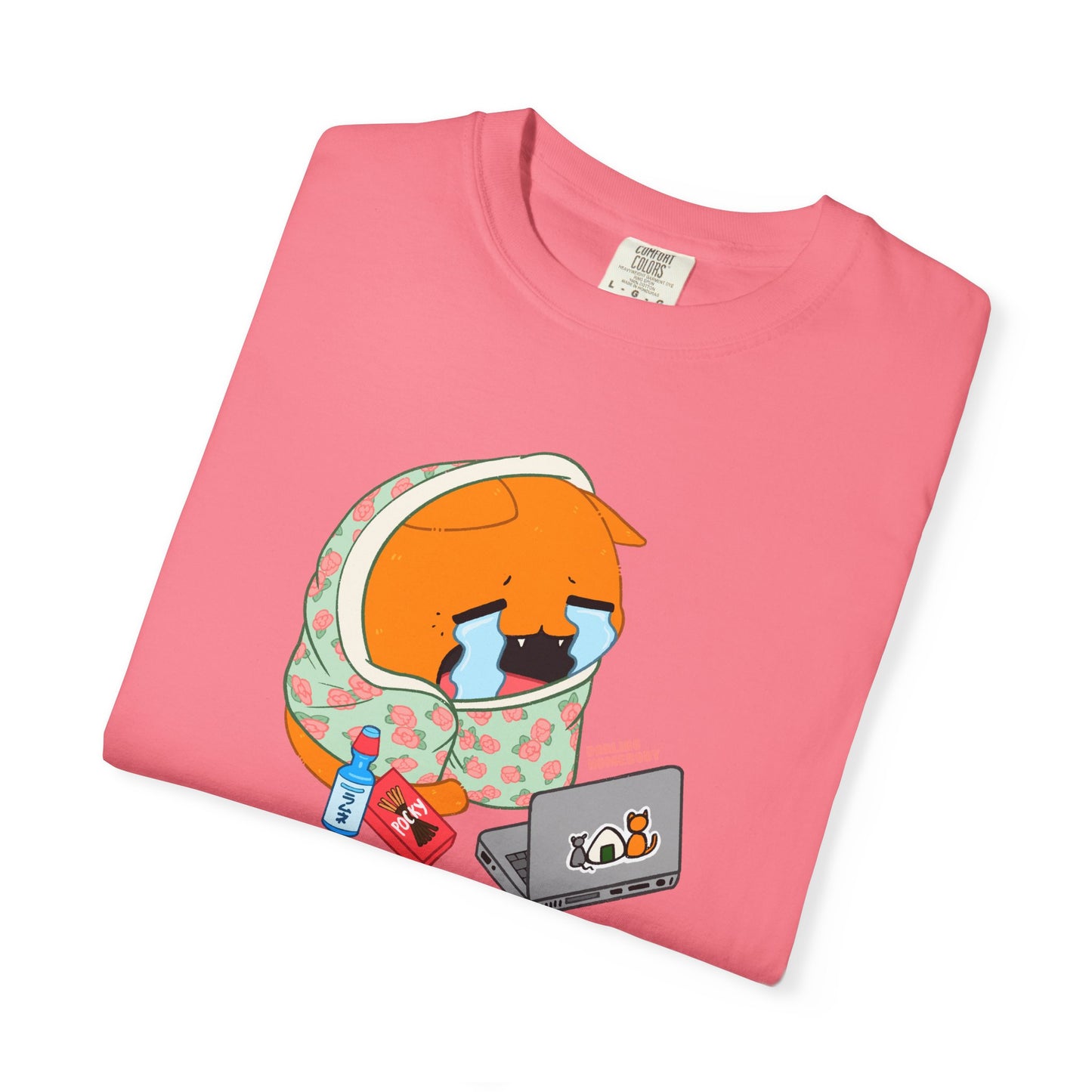 I’m Not Crying T-shirt. Orange Cat Watching Anime Shirt.