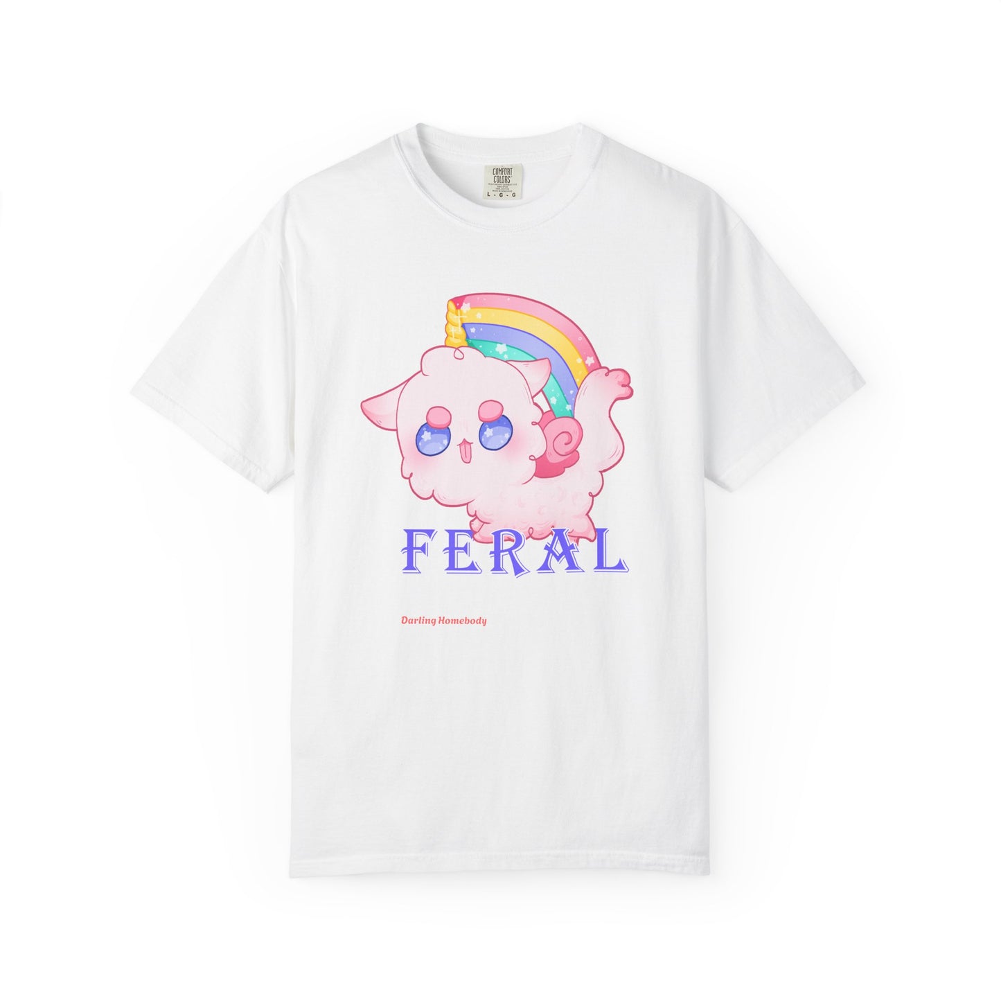 Rainbow Feral Cat Unicorn T-shirt.