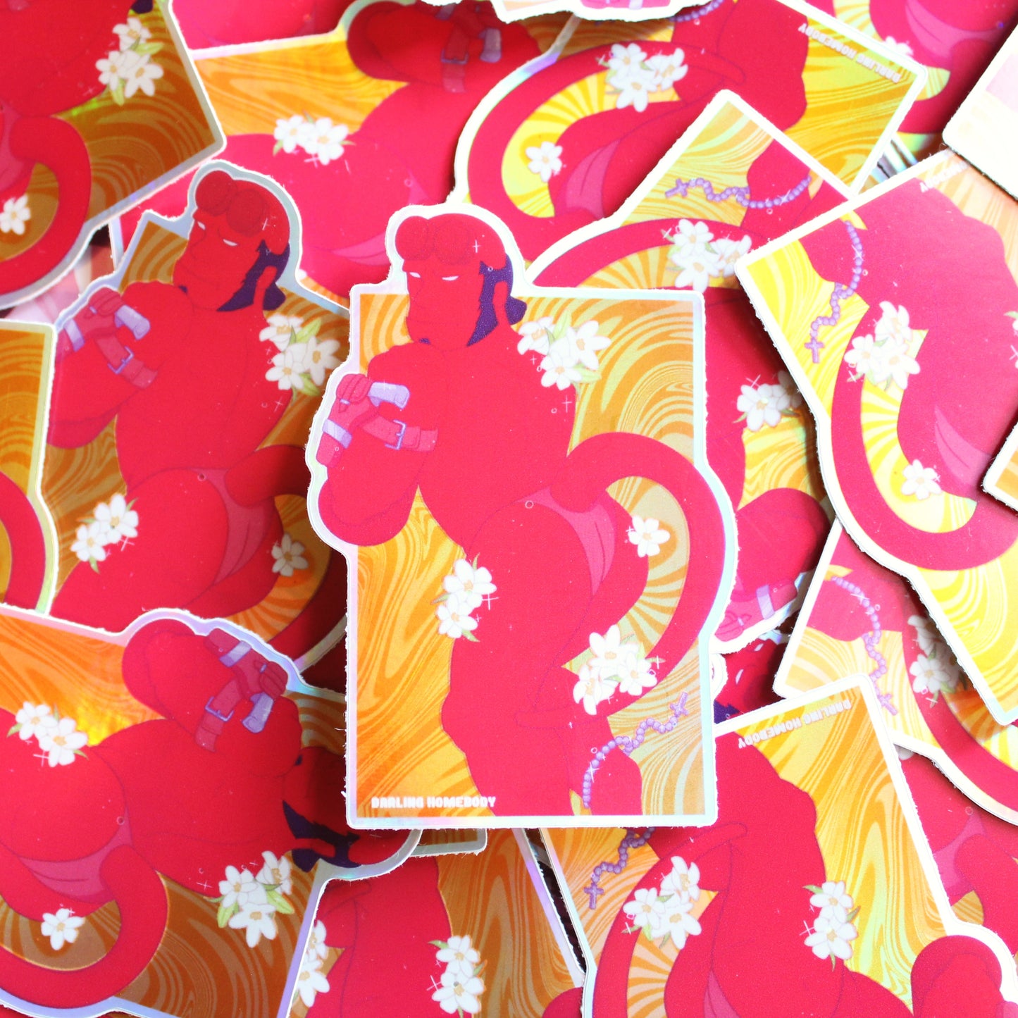 "Helltails" Sticker. Hellboy Sexy Super Swap Parody Edition. Holographic Decal.