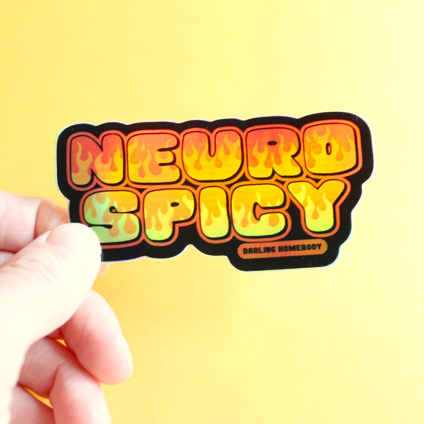 Neurospicy Sticker. Holographic Effect. Weatherproof. Neurodivergent Pride.