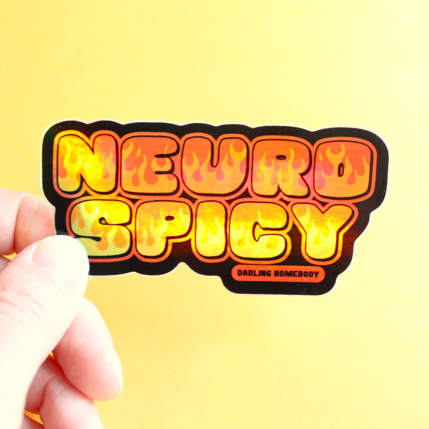 Neurospicy Sticker. Holographic Effect. Weatherproof. Neurodivergent Pride.