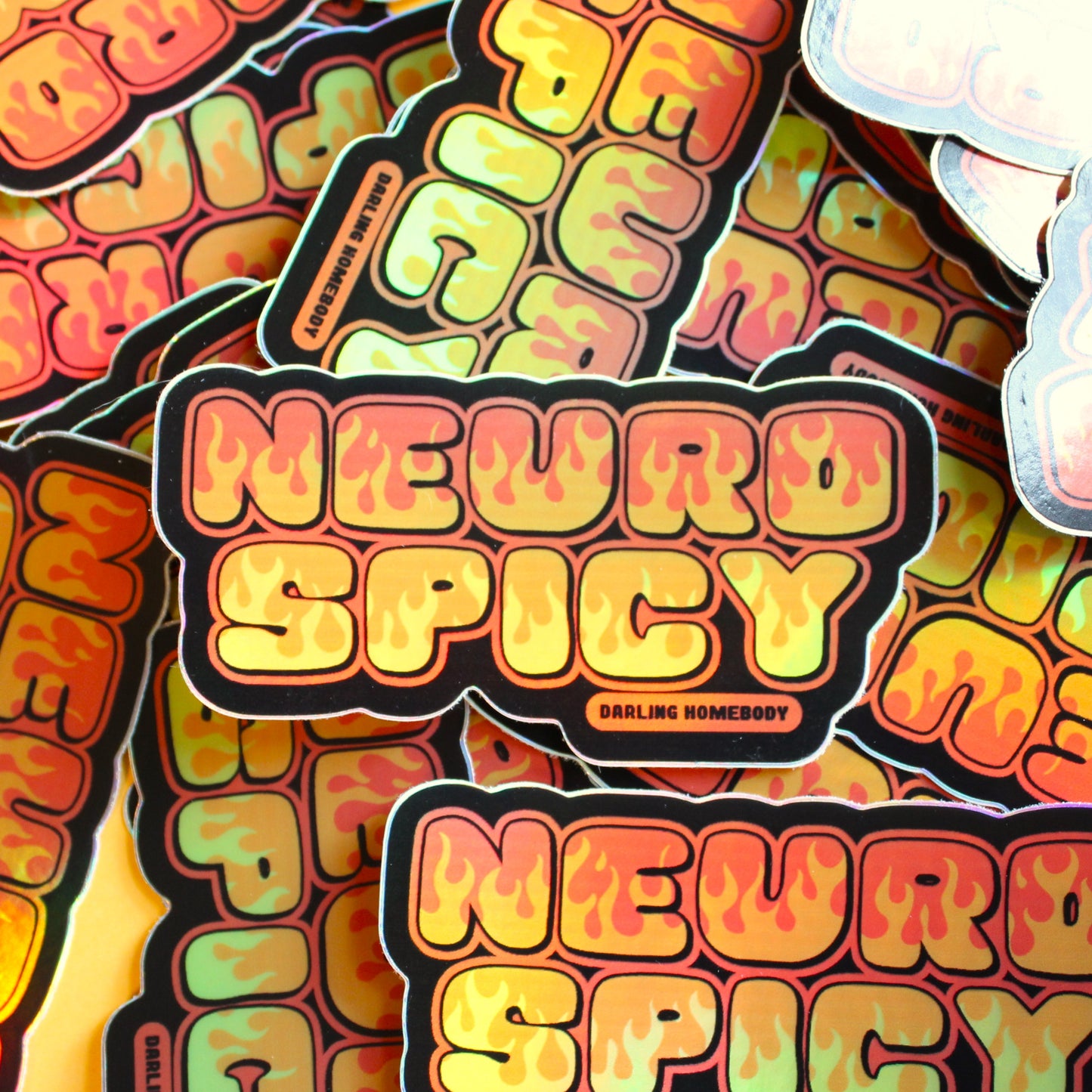 Neurospicy Sticker. Holographic Effect. Weatherproof. Neurodivergent Pride.