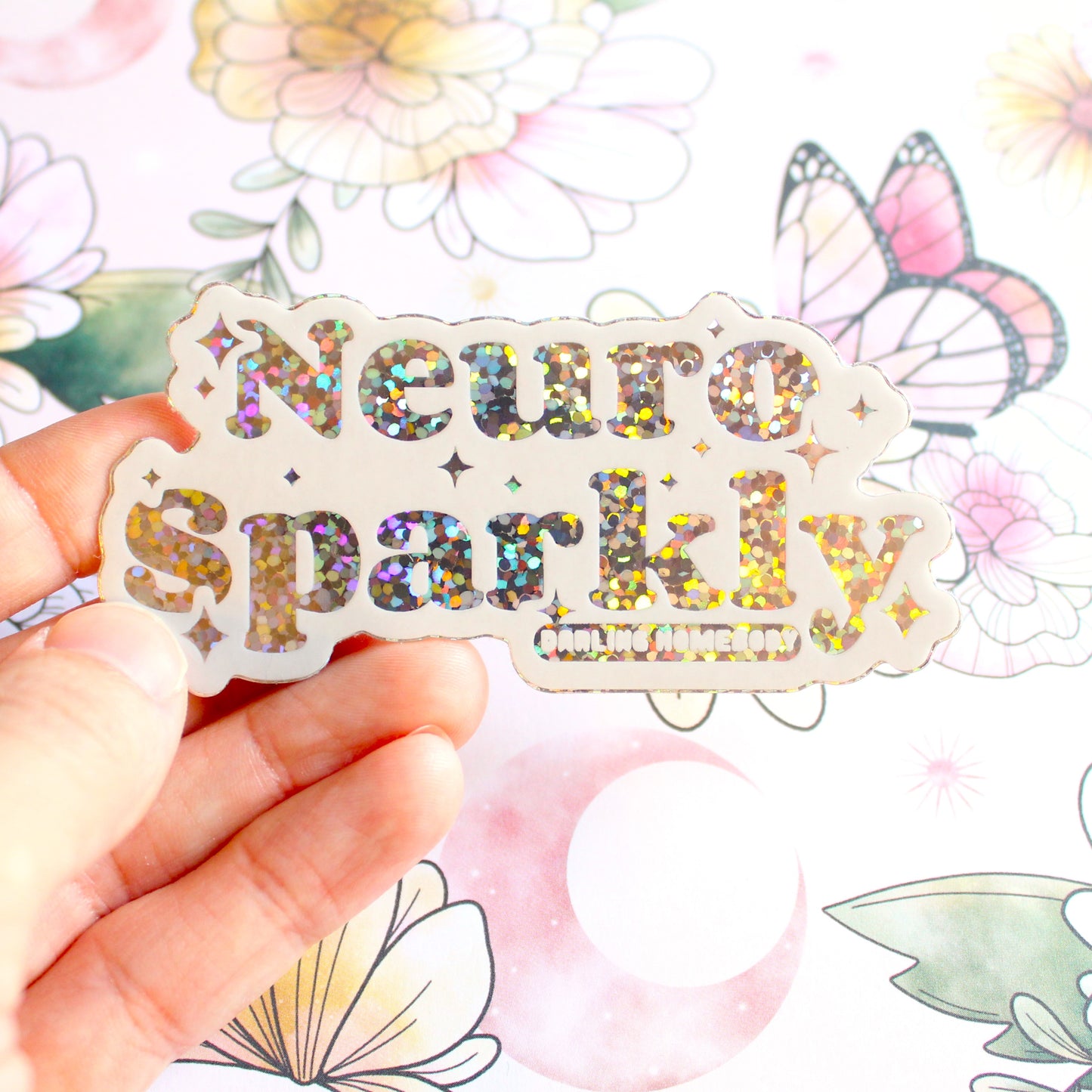 Neurosparkly Sticker. Holographic Sparkle Effect. Weatherproof. Neurodivergent Pride.
