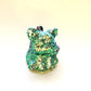 Moody Emerald Geode Dinocat Figure. Handmade Resin Art Toy Mini Fig / Adorable Cat Dinosaur / Desk Decoration Collectable / Chibi