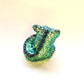 Moody Emerald Geode Dinocat Figure. Handmade Resin Art Toy Mini Fig / Adorable Cat Dinosaur / Desk Decoration Collectable / Chibi
