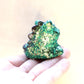 Moody Emerald Geode Dinocat Figure. Handmade Resin Art Toy Mini Fig / Adorable Cat Dinosaur / Desk Decoration Collectable / Chibi