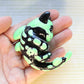 Glow-in-The-Dark Radioactive Skeleton Cat Shark Figure. Handmade Resin Art Toy Mini Fig. Desk Decoration Collectable. Chibi