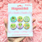 Frog Magnet Set. 6 Handmade Magnets.