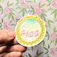Let Trans People Pee Sticker. Coquette Embossed Decal.
