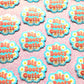 Big Booty Cutie Embossed Sticker. Floral Daisy Sticker.