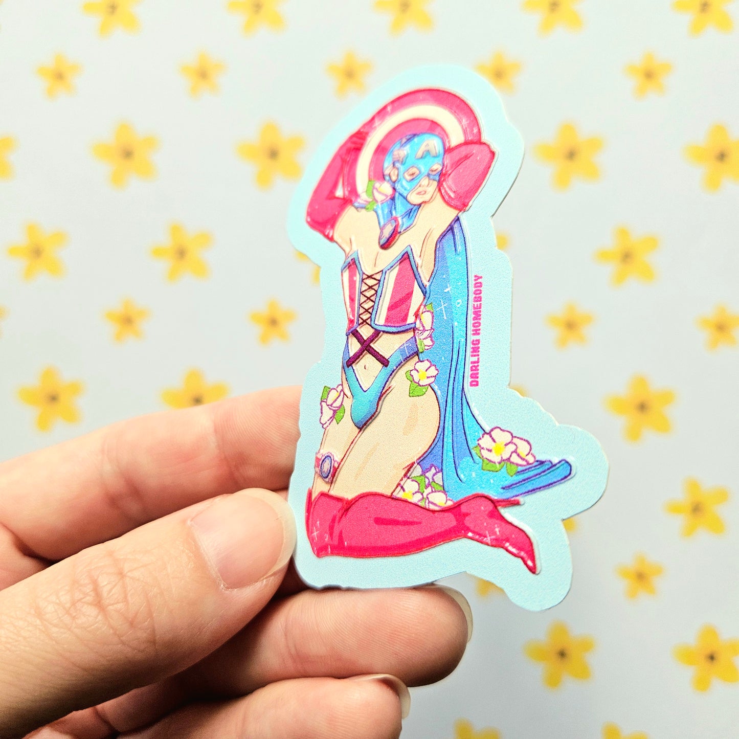 Queen America Sticker Super Swap Series Parody. Embossed Decal.