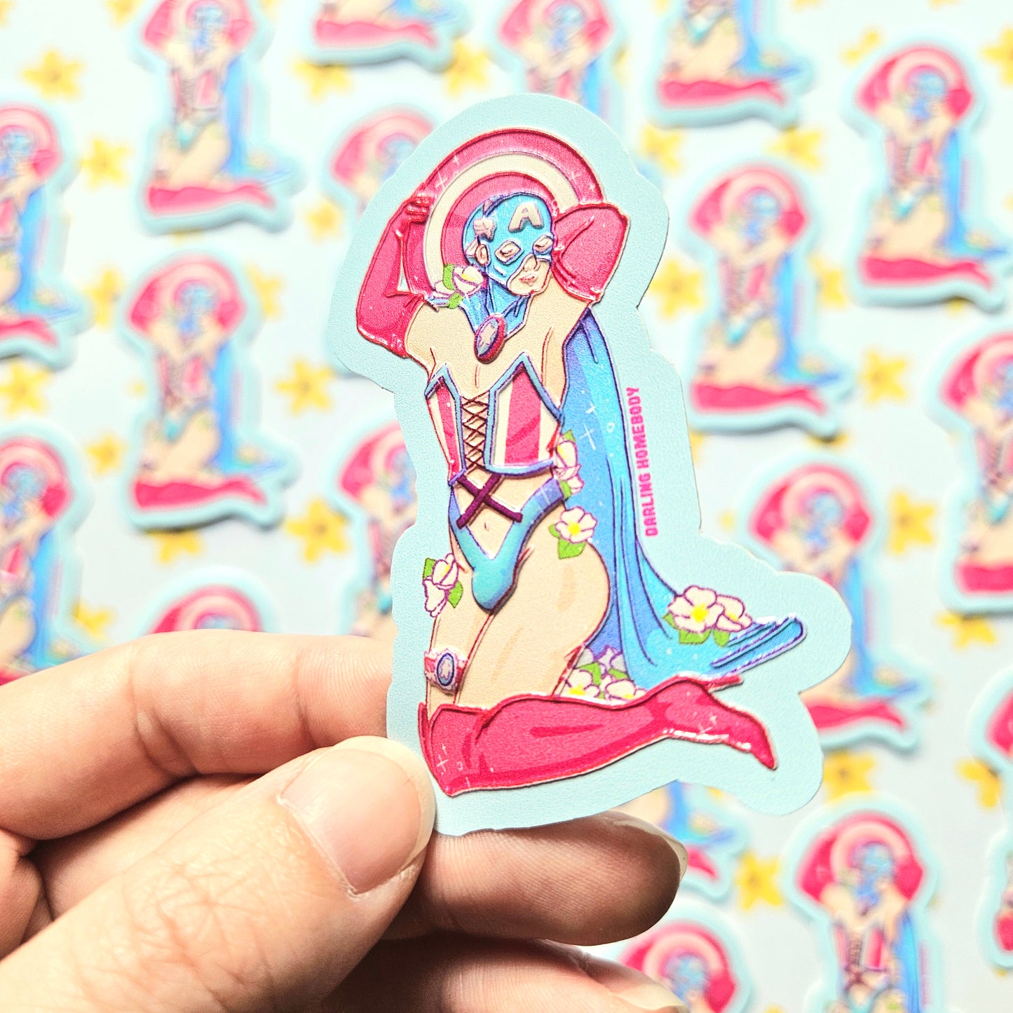 Queen America Sticker Super Swap Series Parody. Embossed Decal.