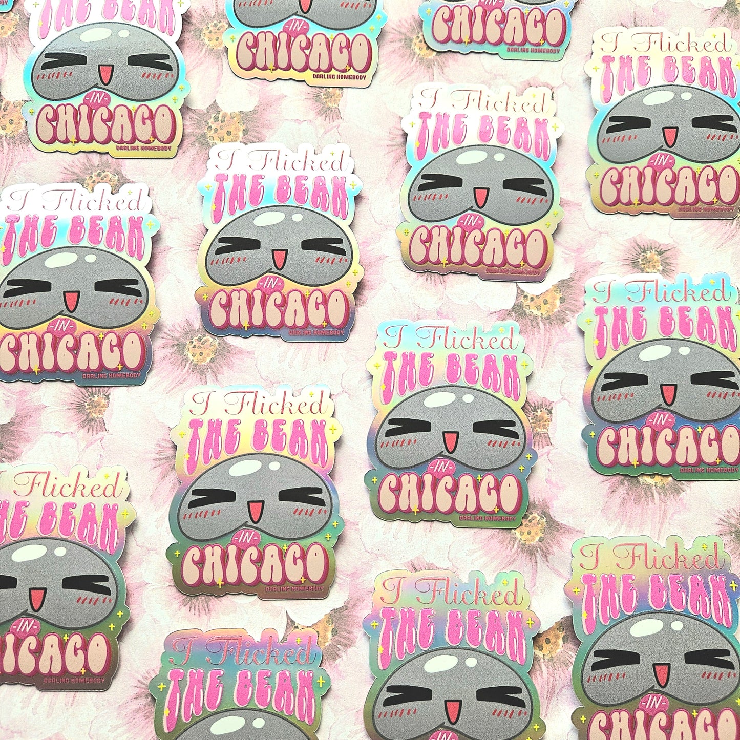 Chicago Bean Sticker. Holographic Vinyl Sticker. Funny Weatherproof Decal.