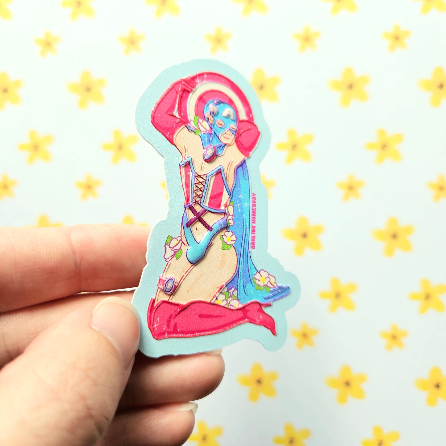 Queen America Sticker Super Swap Series Parody. Embossed Decal.