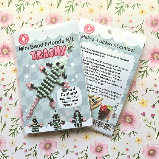 Mini Bead Friends Kit Trashy. Opossum, Raccoon, Skunk and Rat Bead Pets.
