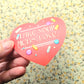 Take Your Meds Love Sticker. Embossed Decal Heart.