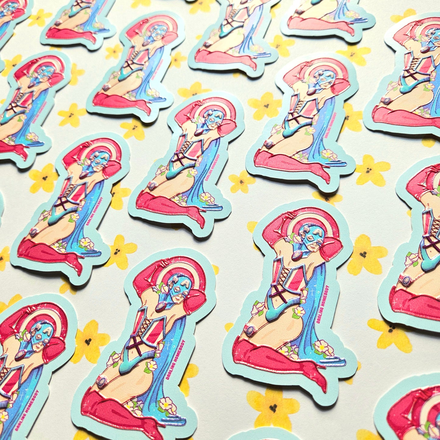 Queen America Sticker Super Swap Series Parody. Embossed Decal.
