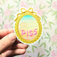 Let Trans People Pee Sticker. Coquette Embossed Decal.