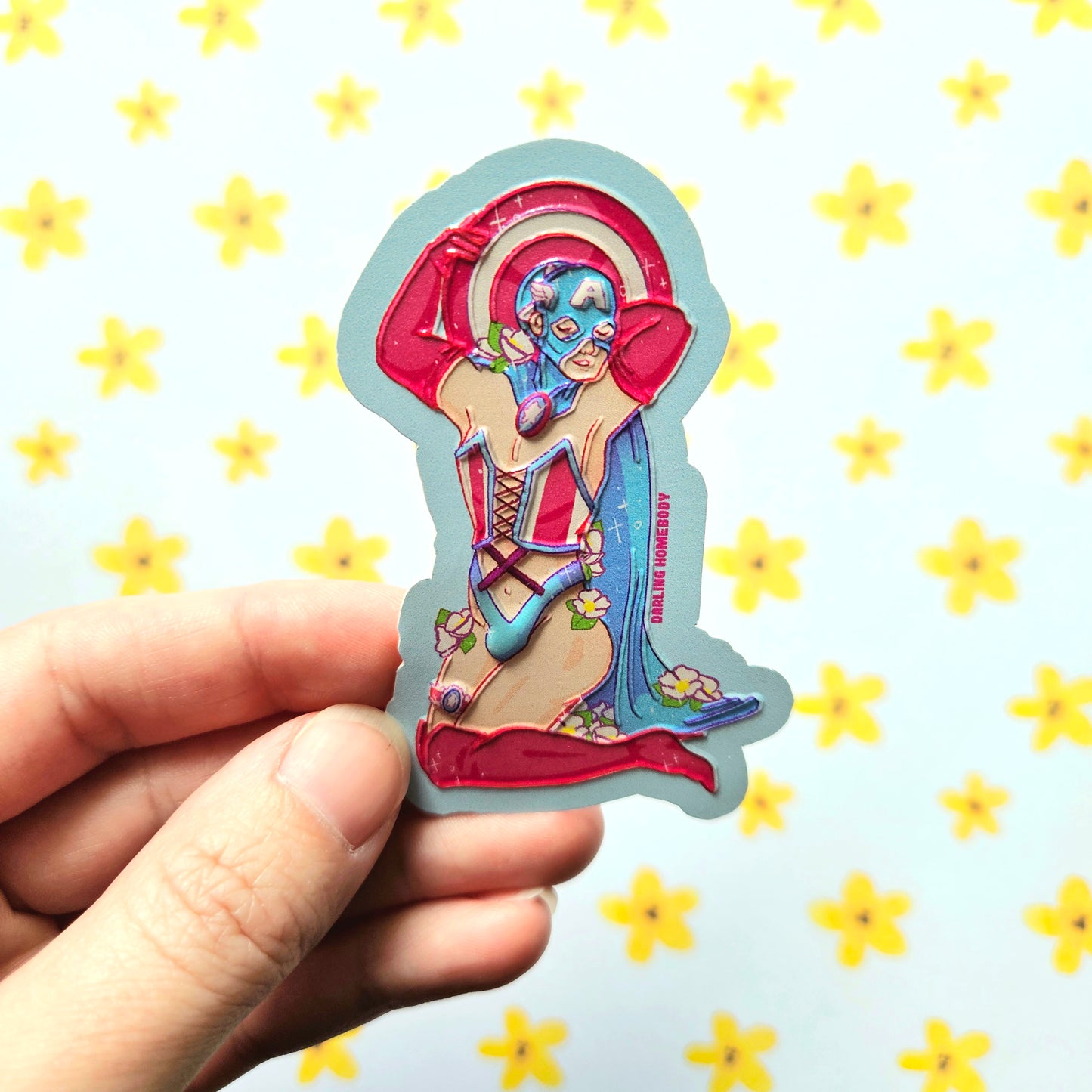 Queen America Sticker Super Swap Series Parody. Embossed Decal.