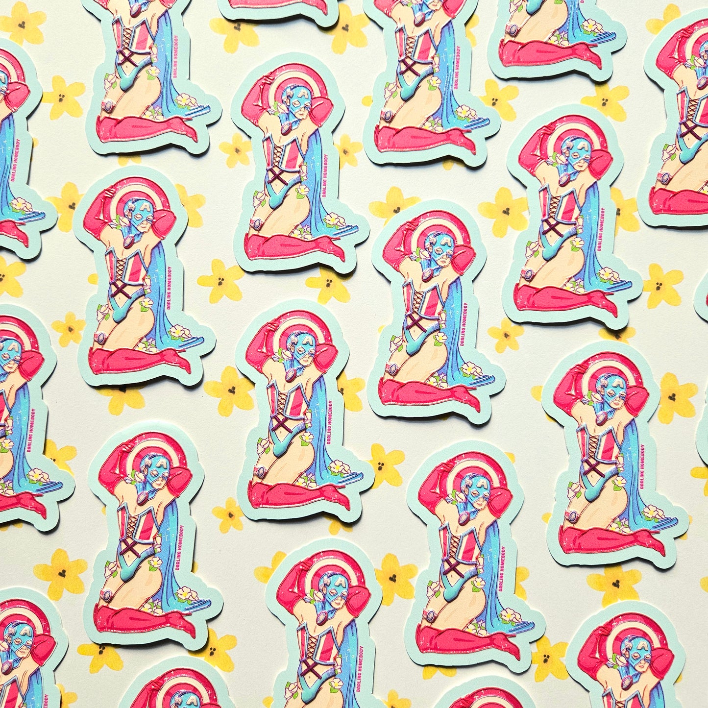 Queen America Sticker Super Swap Series Parody. Embossed Decal.
