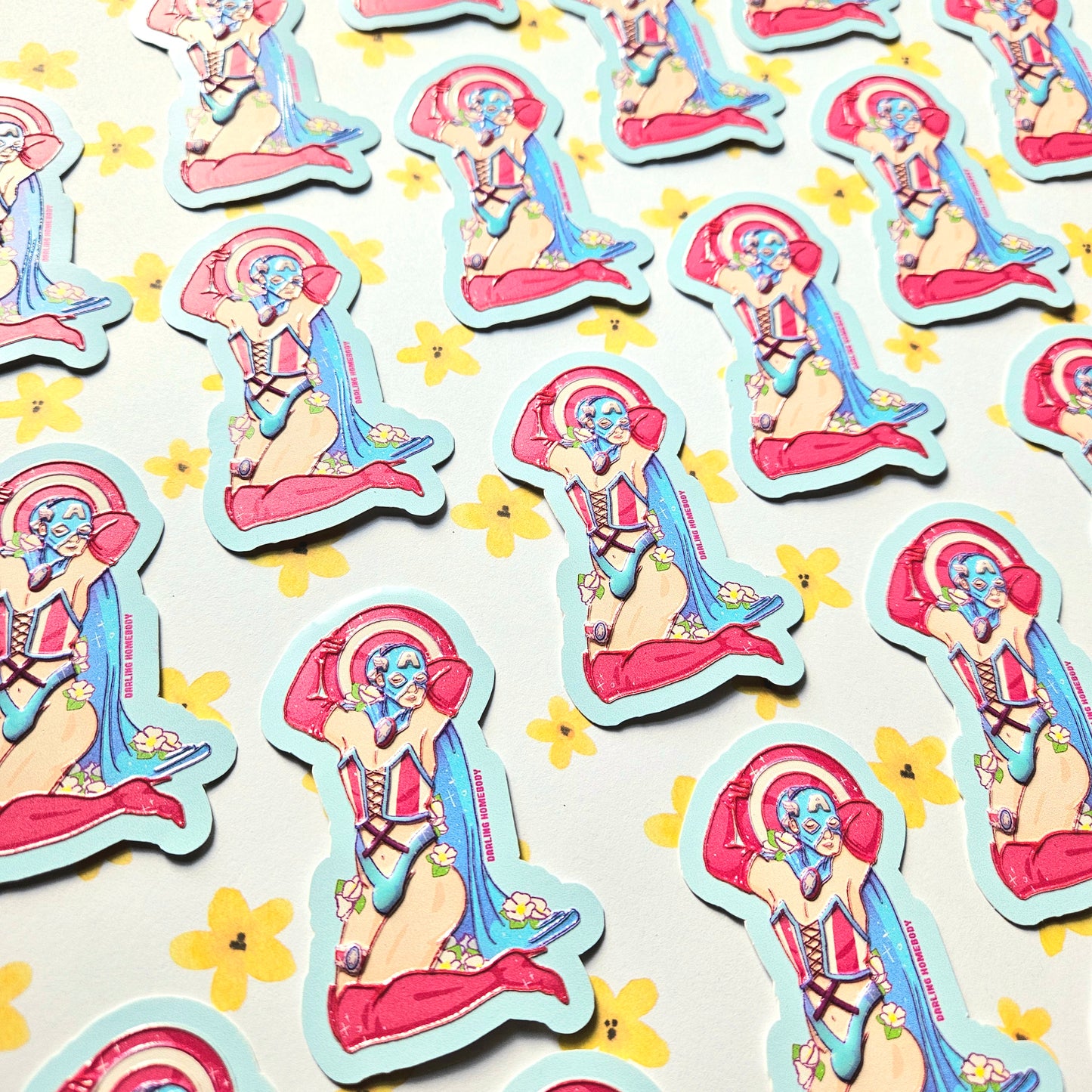 Queen America Sticker Super Swap Series Parody. Embossed Decal.