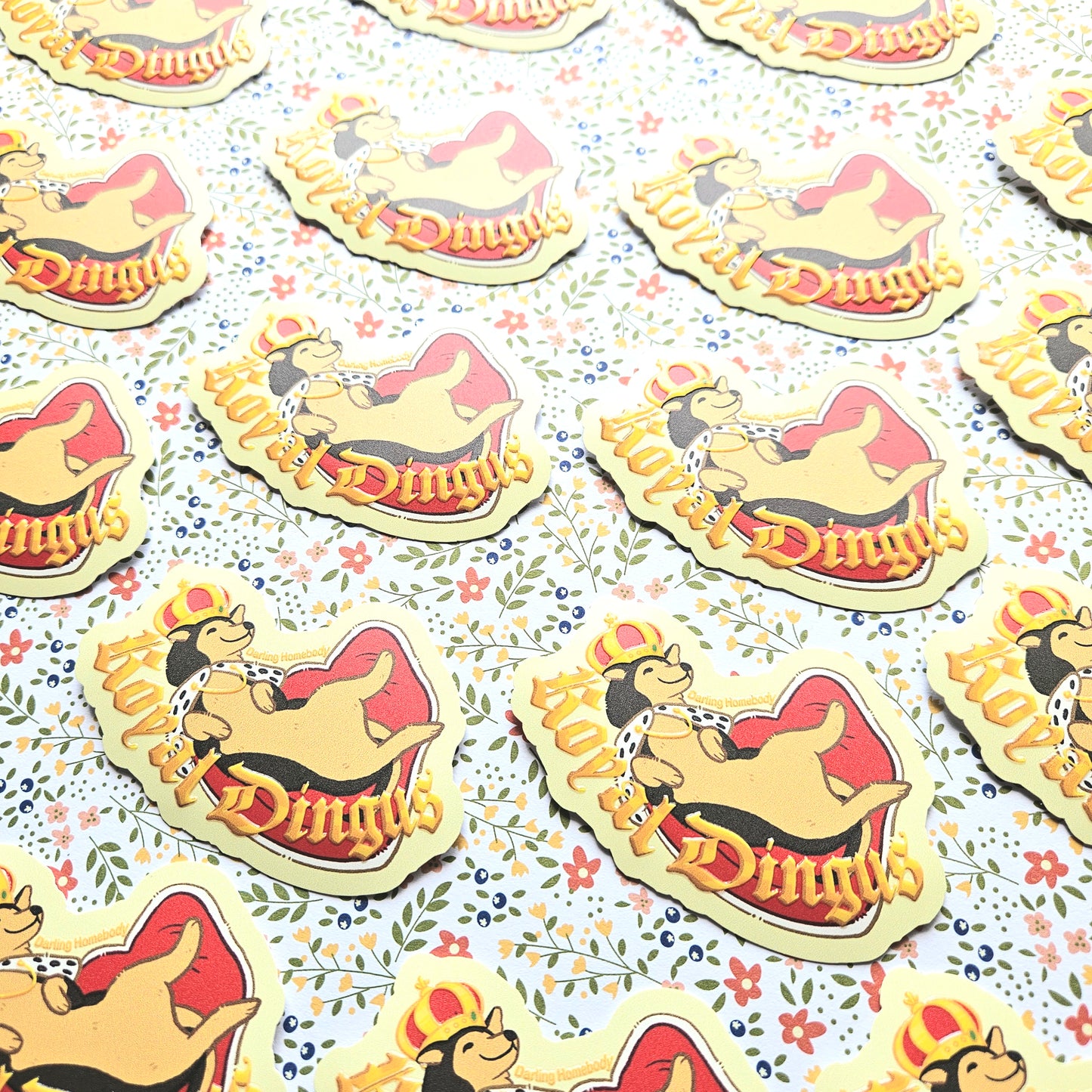 Royal Dingus Dog Embossed Sticker. Raised Texture Effect.